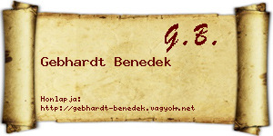 Gebhardt Benedek névjegykártya