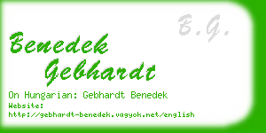 benedek gebhardt business card